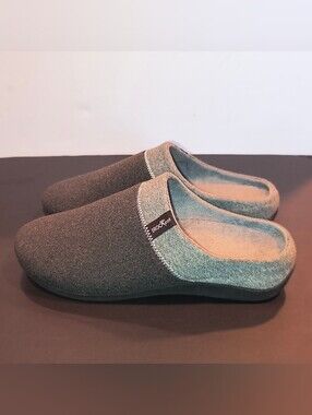 ErgoFoot Orthotic Wool Mule Slippers Clogs Gray Slip On Women 10 Men 9 EU 41